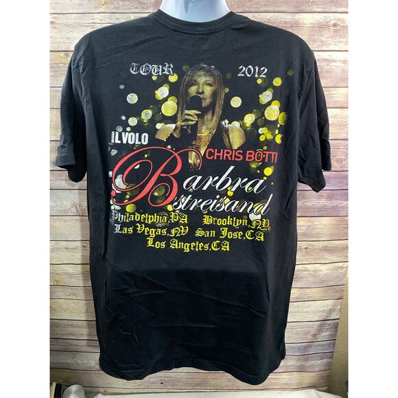 Barbra Streisand Live Tour 2012 Graphic T-Shirt in Black Unisex Sz XL - Picture 2 of 10